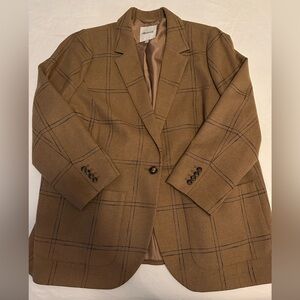 Madewell Tan Checkered Blazer